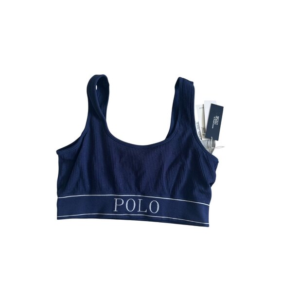 POLO Ralph Lauren Navy Blue Ribbed Bra Size XXL NEW NWT - Picture 2 of 7